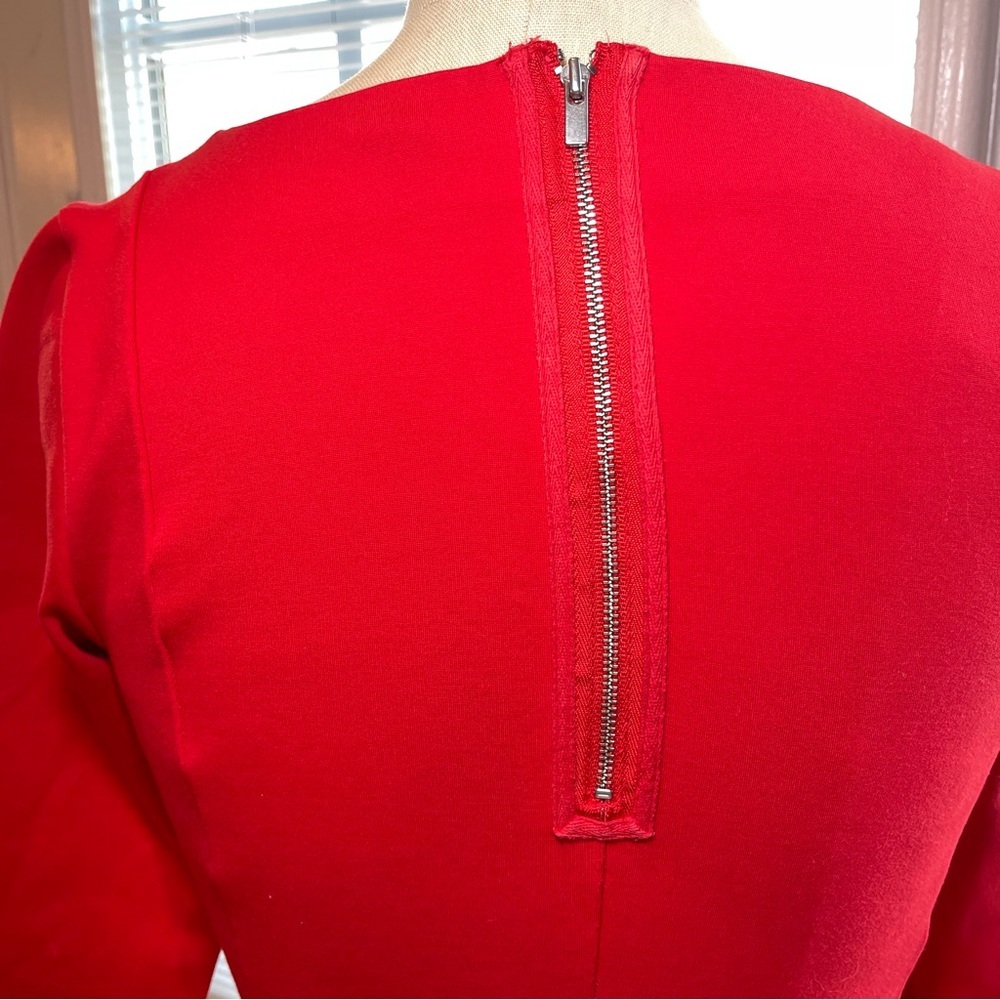 J.Crew Red Ponte Mini Dress Work Holiday Date Night XXS - Picture 6 of 13